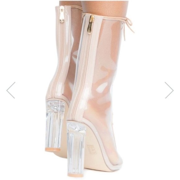 Tan and clear Lace-Up Boots - Picture 5 of 8